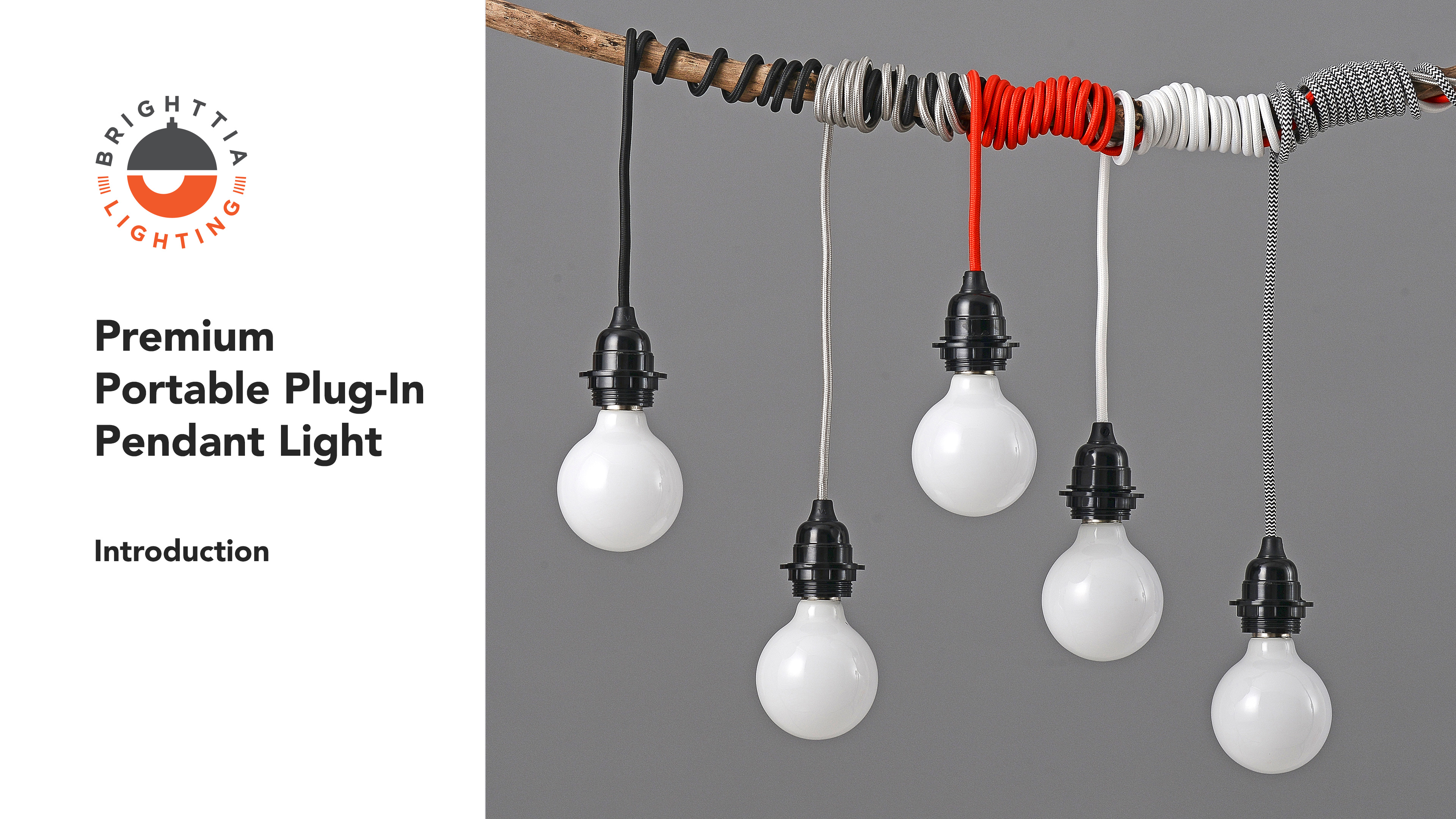 BRIGHTTIA Red Plug-in Swag Pendant Light Fixture - Lamp Shade